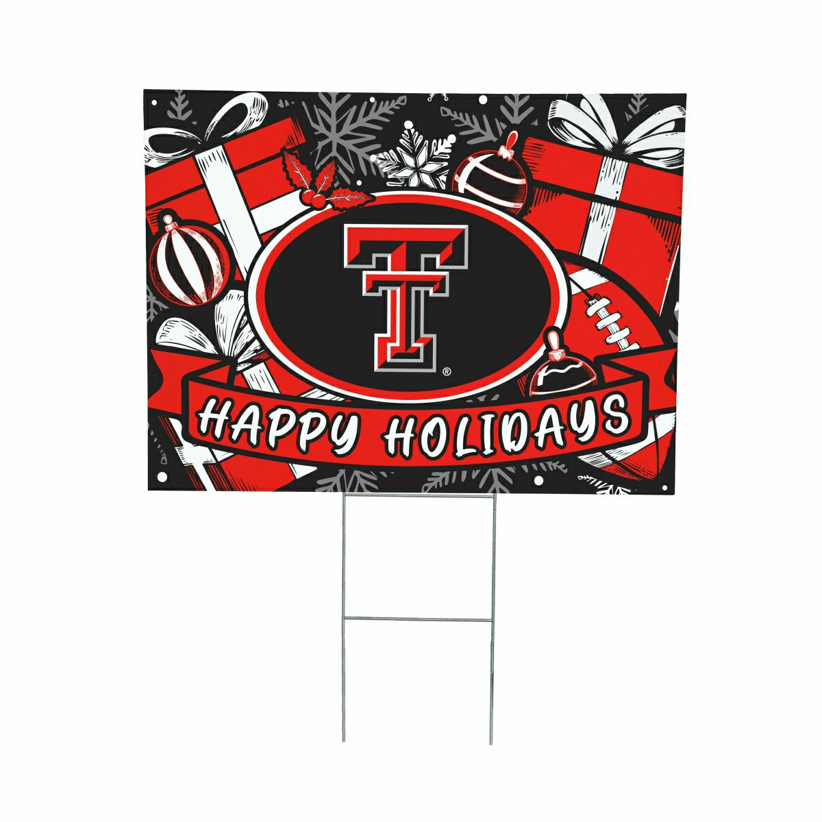 Texas Tech University Yard Sign, Holiday - Collegiate Home