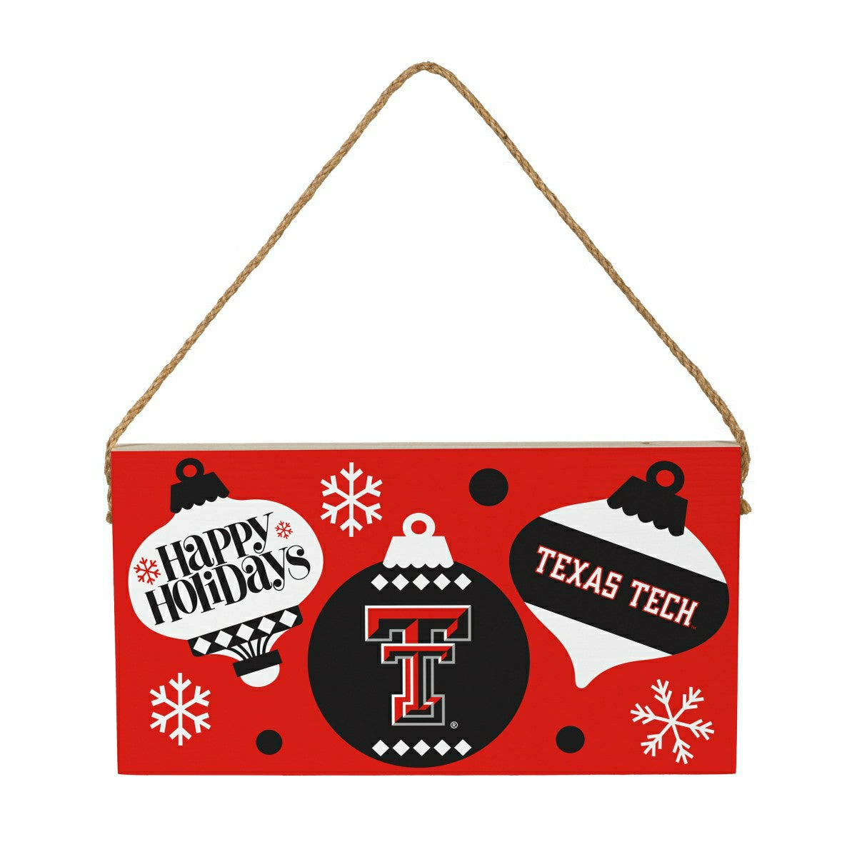 Texas Tech University Holiday Wood Wall Sign, 6x11 - Collegiate Home