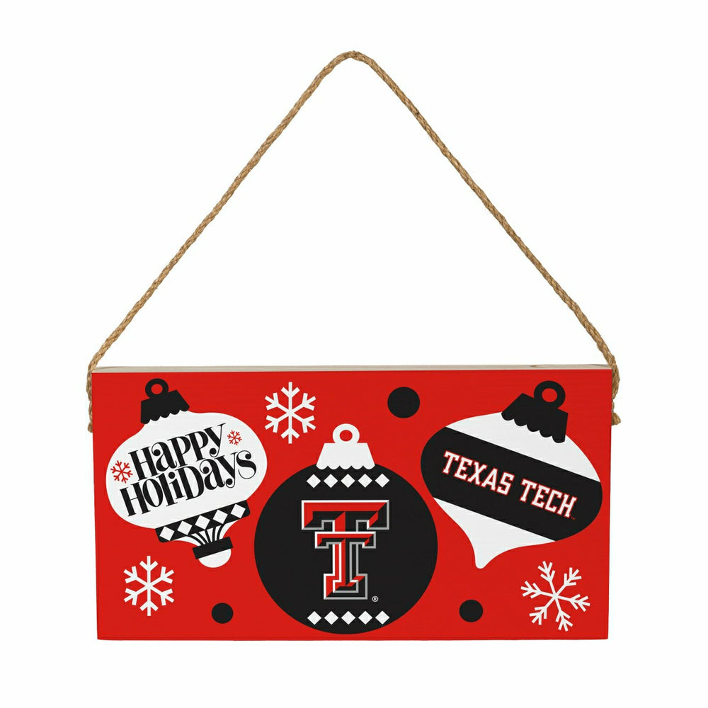 Texas Tech University Holiday Wood Wall Sign, 6x11 - Collegiate Home