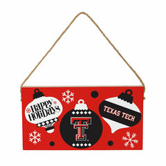 Texas Tech University Holiday Wood Wall Sign, 6x11 - Collegiate Home