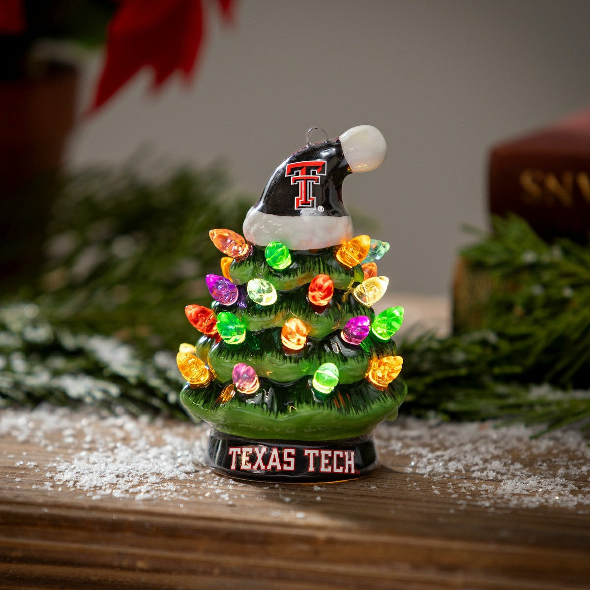4" Mini LED Tabletop Christmas Tree, Set of 2, Texas Tech University - Collegiate Home