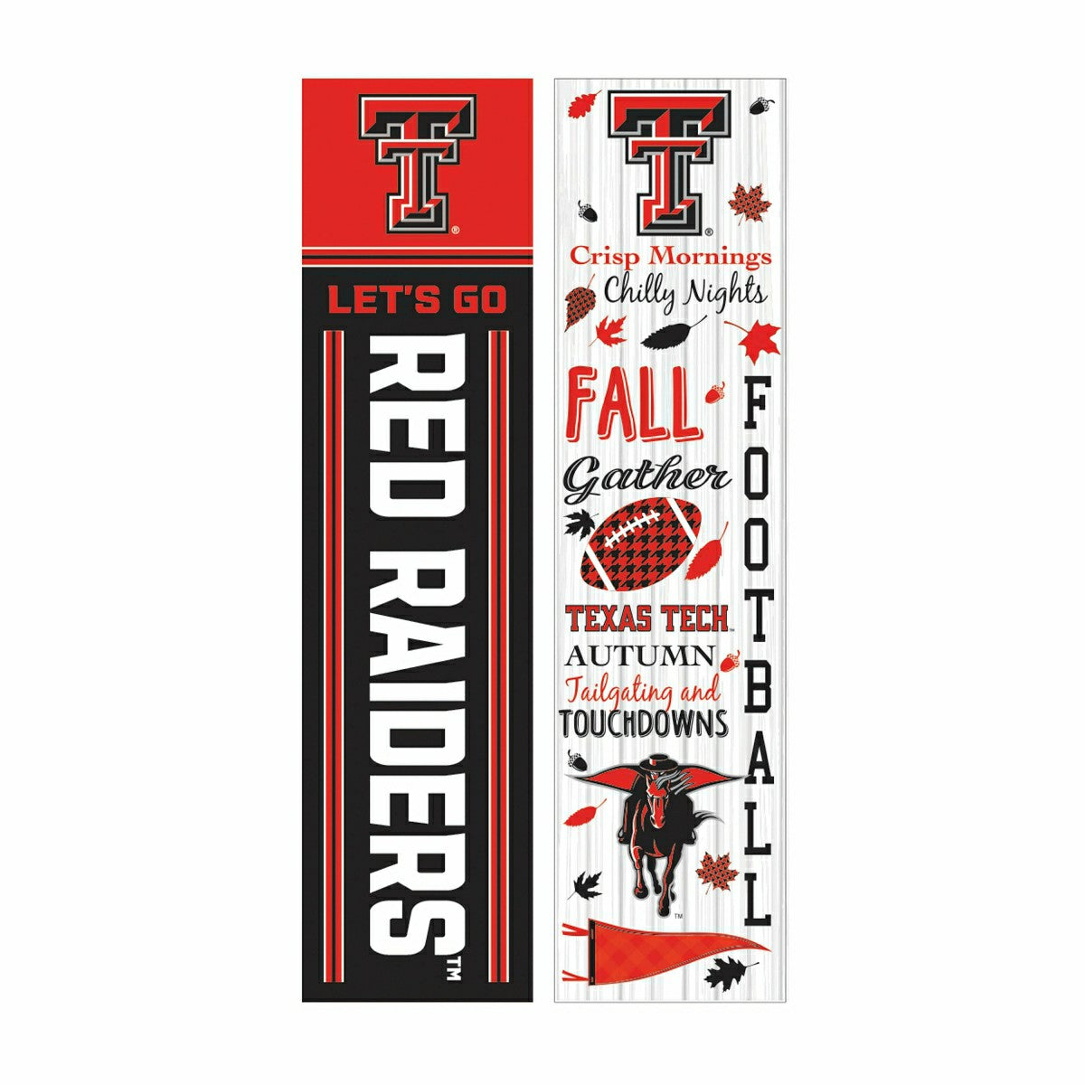 46" Double Sided Leaner, Texas Tech University, Fall Seasonal - Collegiate Home