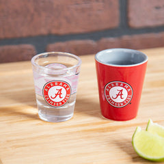 University of Alabama 4-Piece Ceramic and Glass 2oz. Shot Glass Set - Collegiate Home