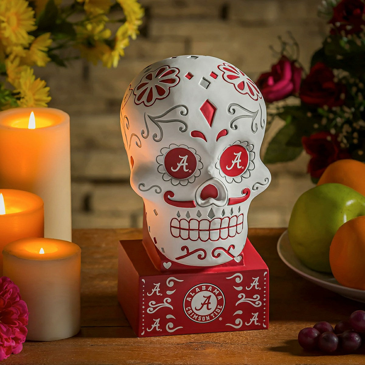 Alabama Sugar Skull Statue - Collegiate Home