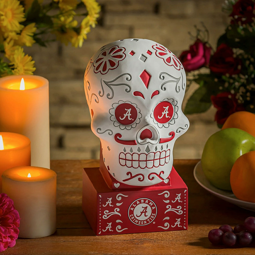 Alabama Sugar Skull Statue - Collegiate Home