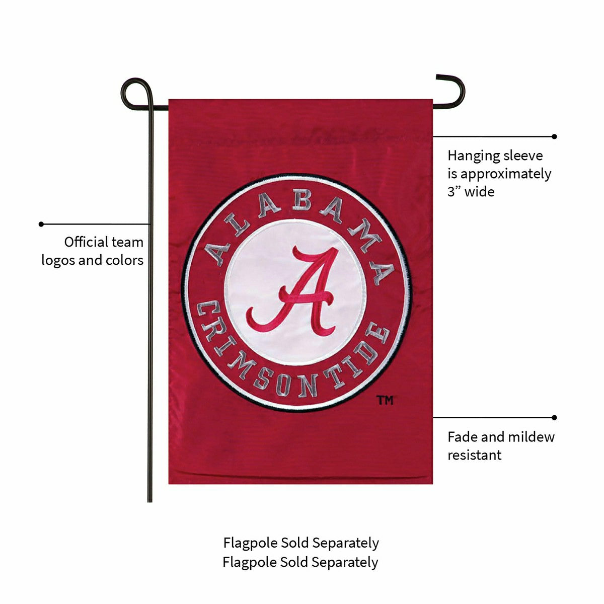 University of Alabama Crimson Tide Flag - Garden Size - Collegiate Home