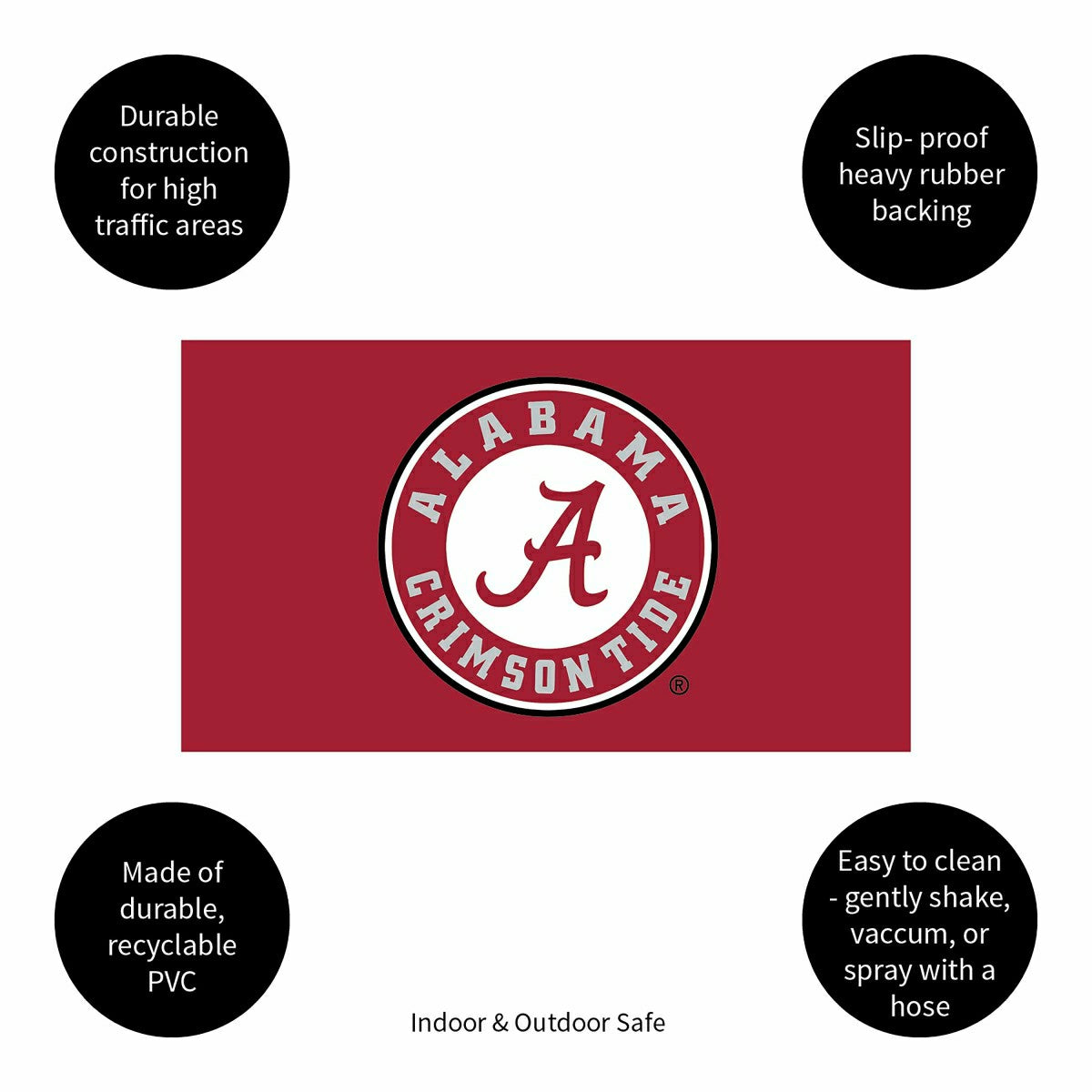 Full Color PVC Mat, 16" x 28", University of Alabama - Collegiate