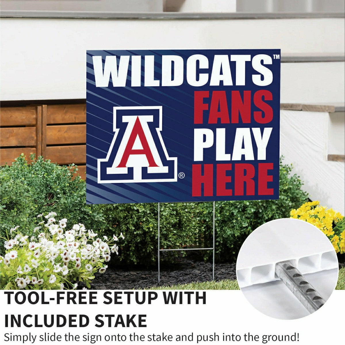 University of Arizona Coroplast Yard Sign "Fans Play Here" - Collegiate Home
