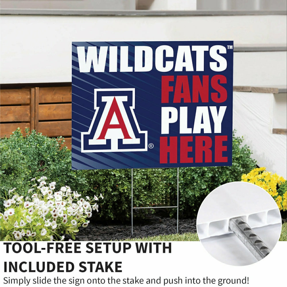 University of Arizona Coroplast Yard Sign "Fans Play Here" - Collegiate Home