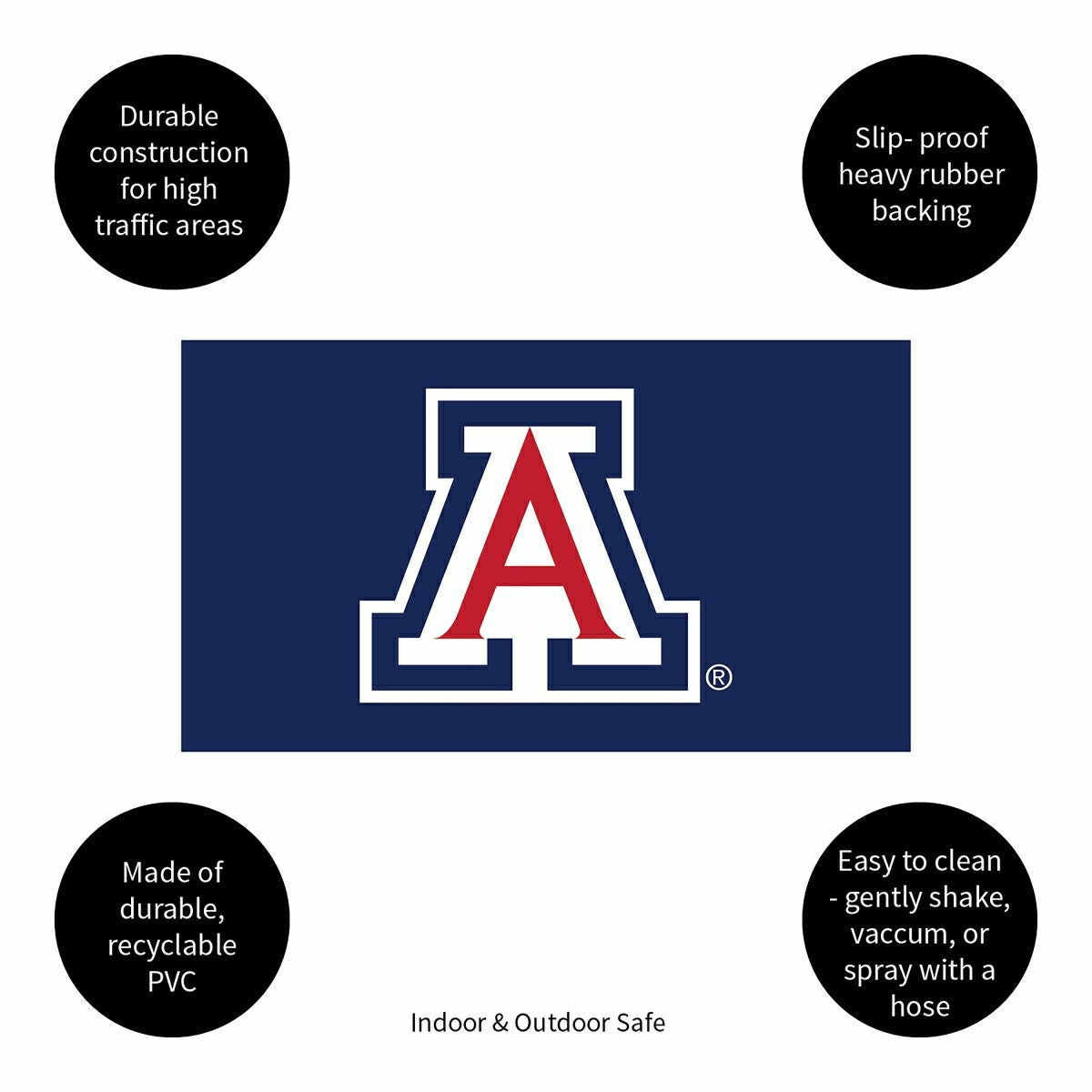 Full Color PVC Mat, 16" x 28", University of Arizona - Collegiate