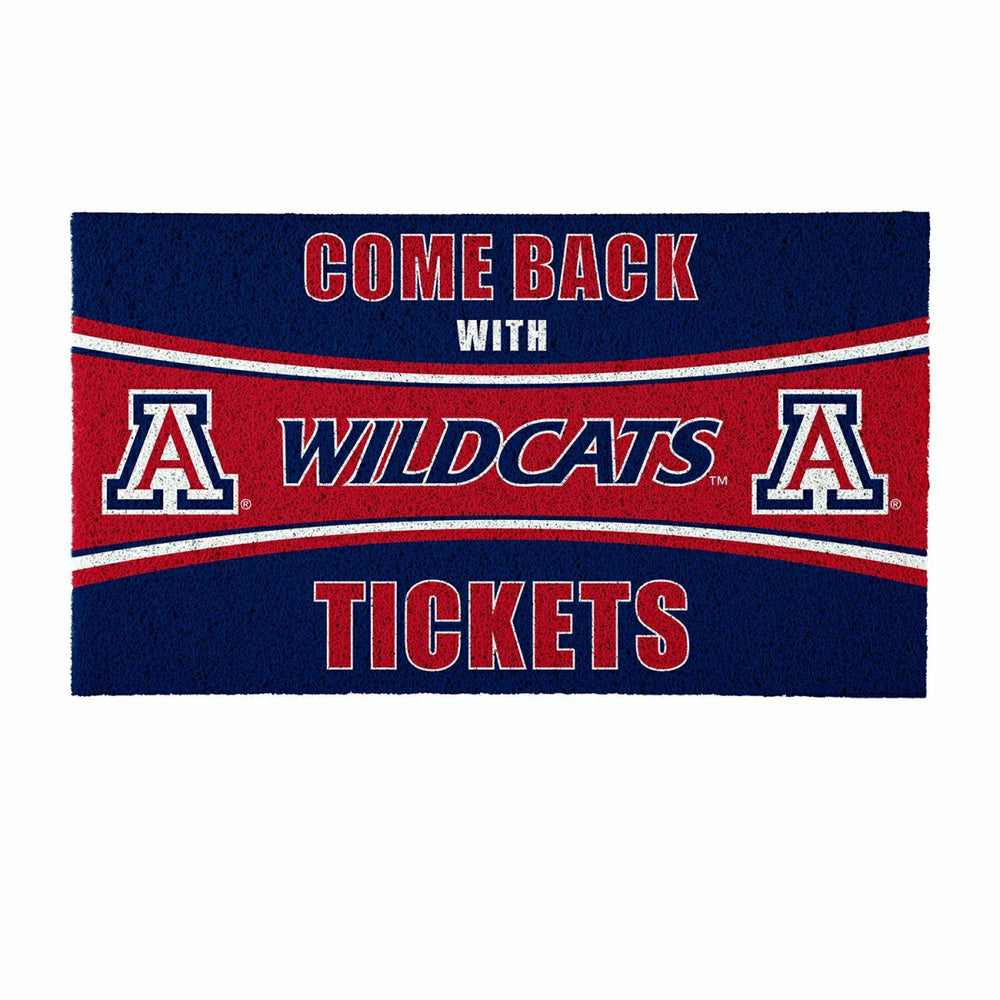 28" x 16" PVC Trapper Mat, Come Back with Tickets, University of Arizo - Collegiate