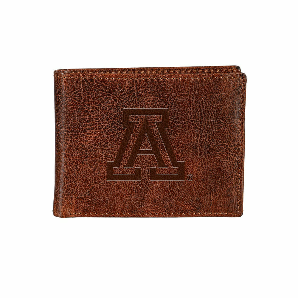 University of Arizona, Embossed 100% Genuine Tumbled Leather Passcase  - Collegiate Home