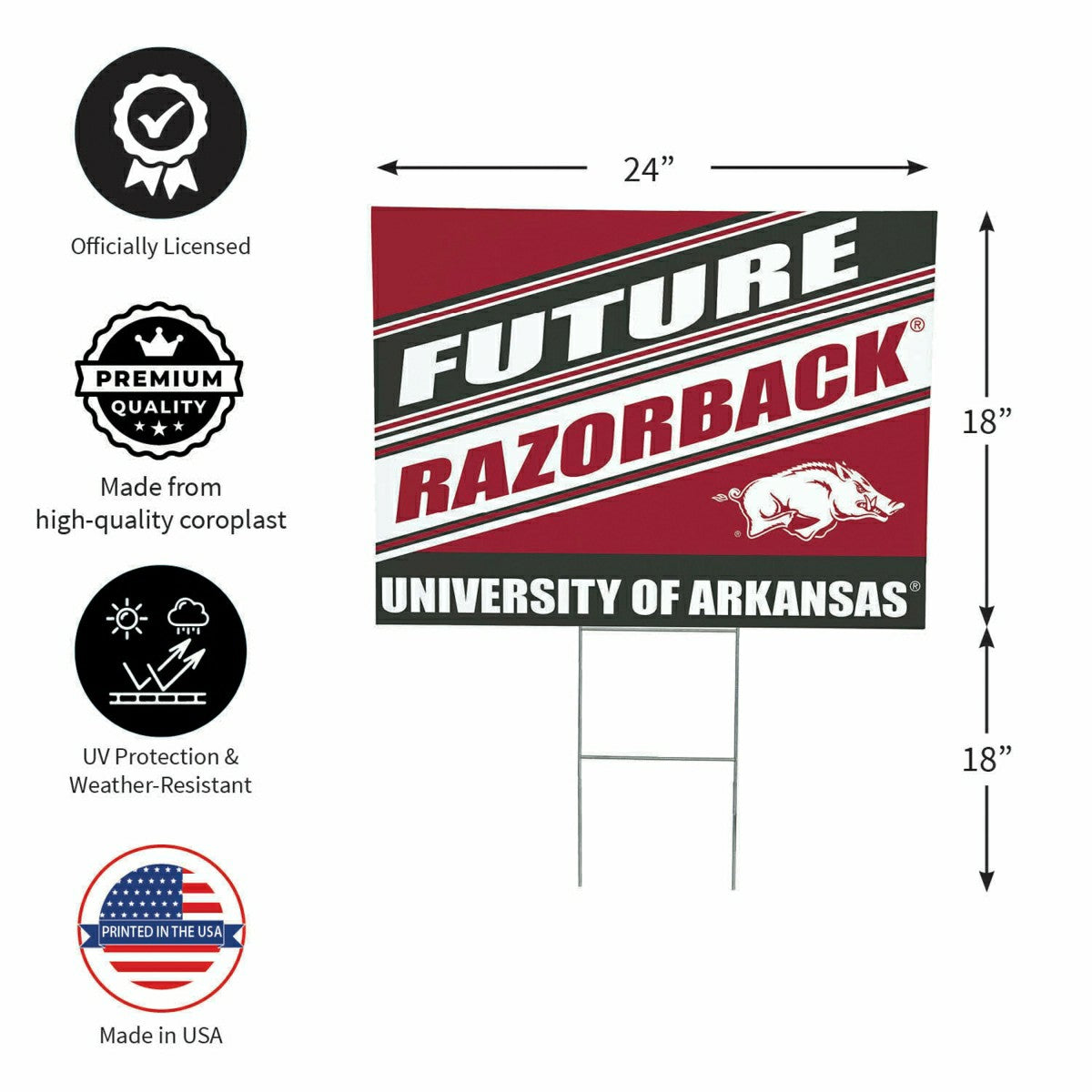 University of Arkansas Coroplast Yard Sign, Future Student - Collegiate Home