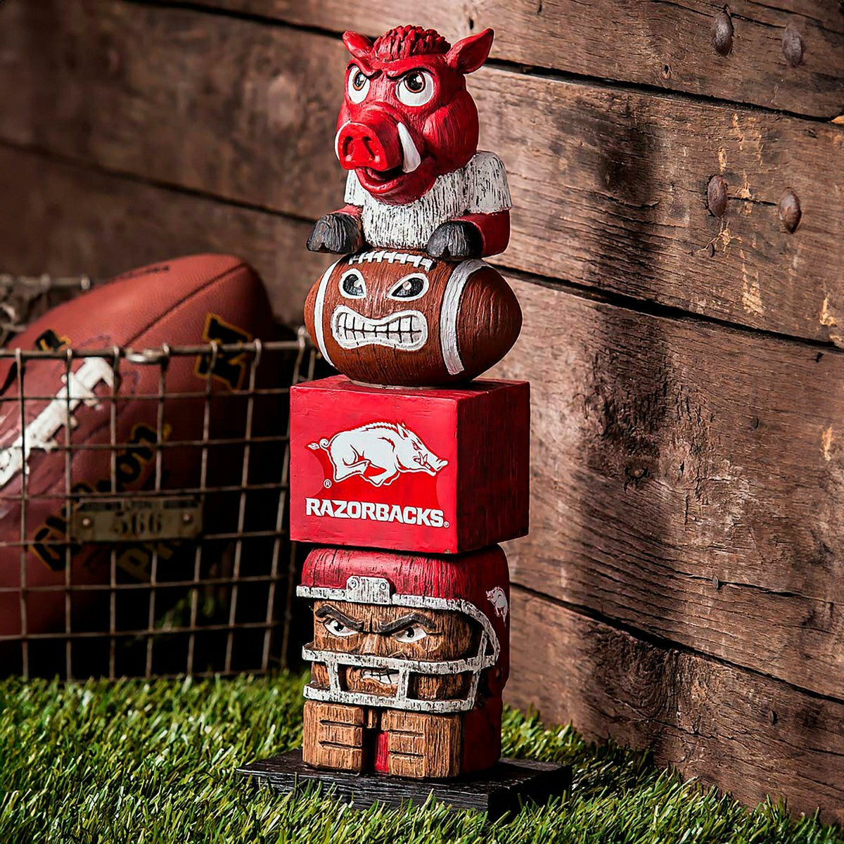Arkansas Razorbacks Tiki Team Totem Garden Statue - Collegiate Home