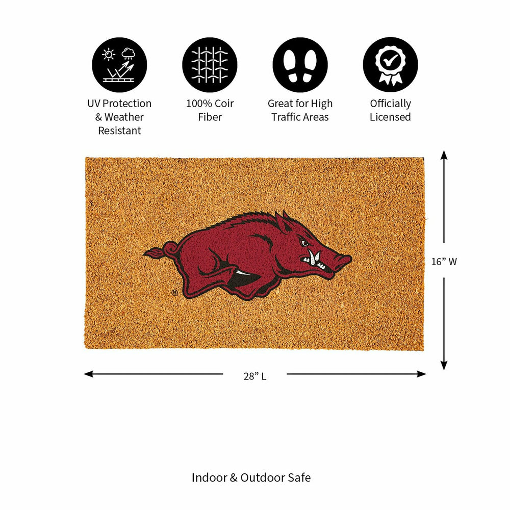 Coir Mat, 16"x28", University of Arkansas - Collegiate