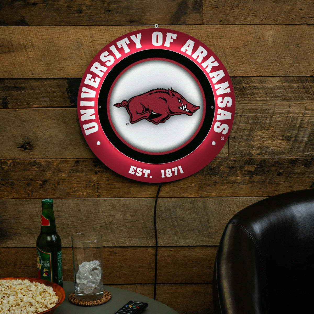 University of Arkansas, Metal Lite, Round - Collegiate