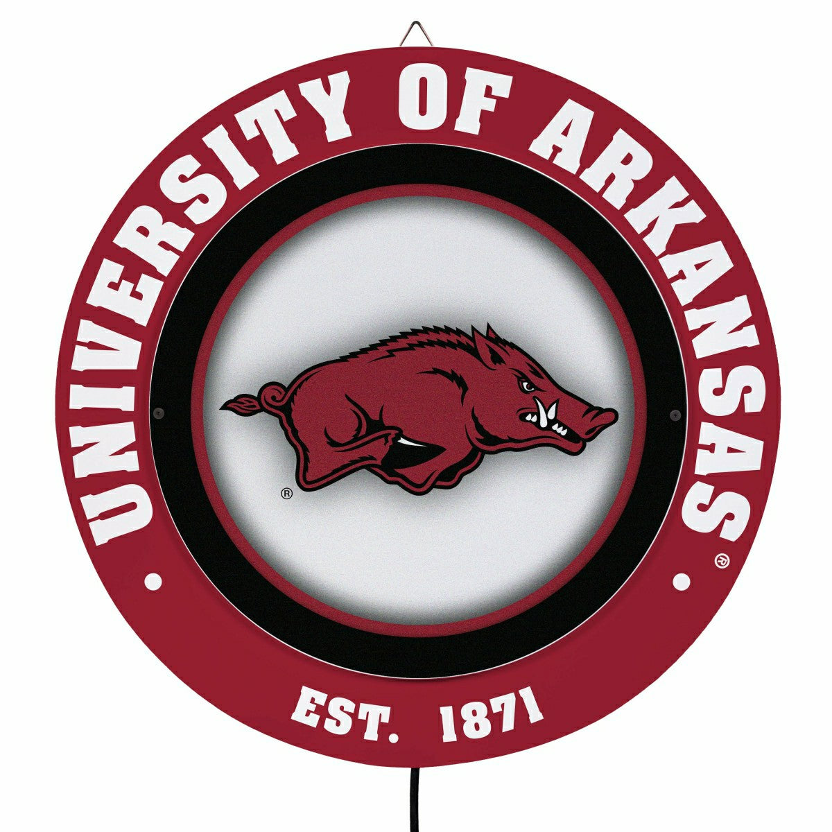 University of Arkansas, Metal Lite, Round - Collegiate