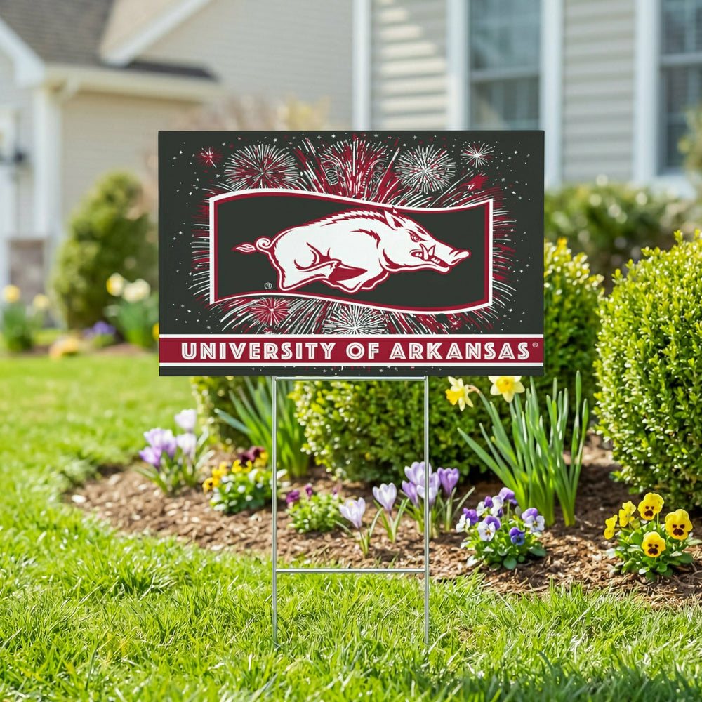 University of Arkansas Yard Sign, Patriotic - Collegiate Home