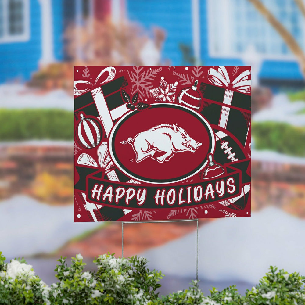 University of Arkansas Yard Sign, Holiday - Collegiate Home