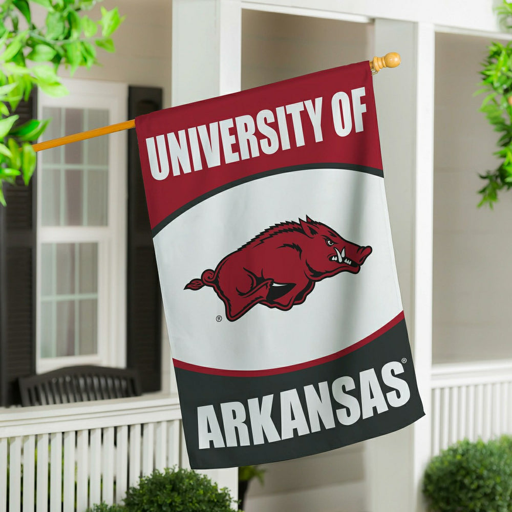 University of Arkansas Suede House Flag - Collegiate Home