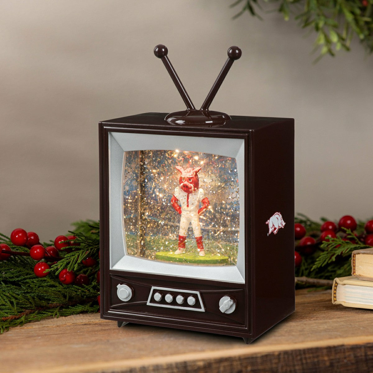 University of Arkansas Vintage TV Water Lantern - Collegiate Home