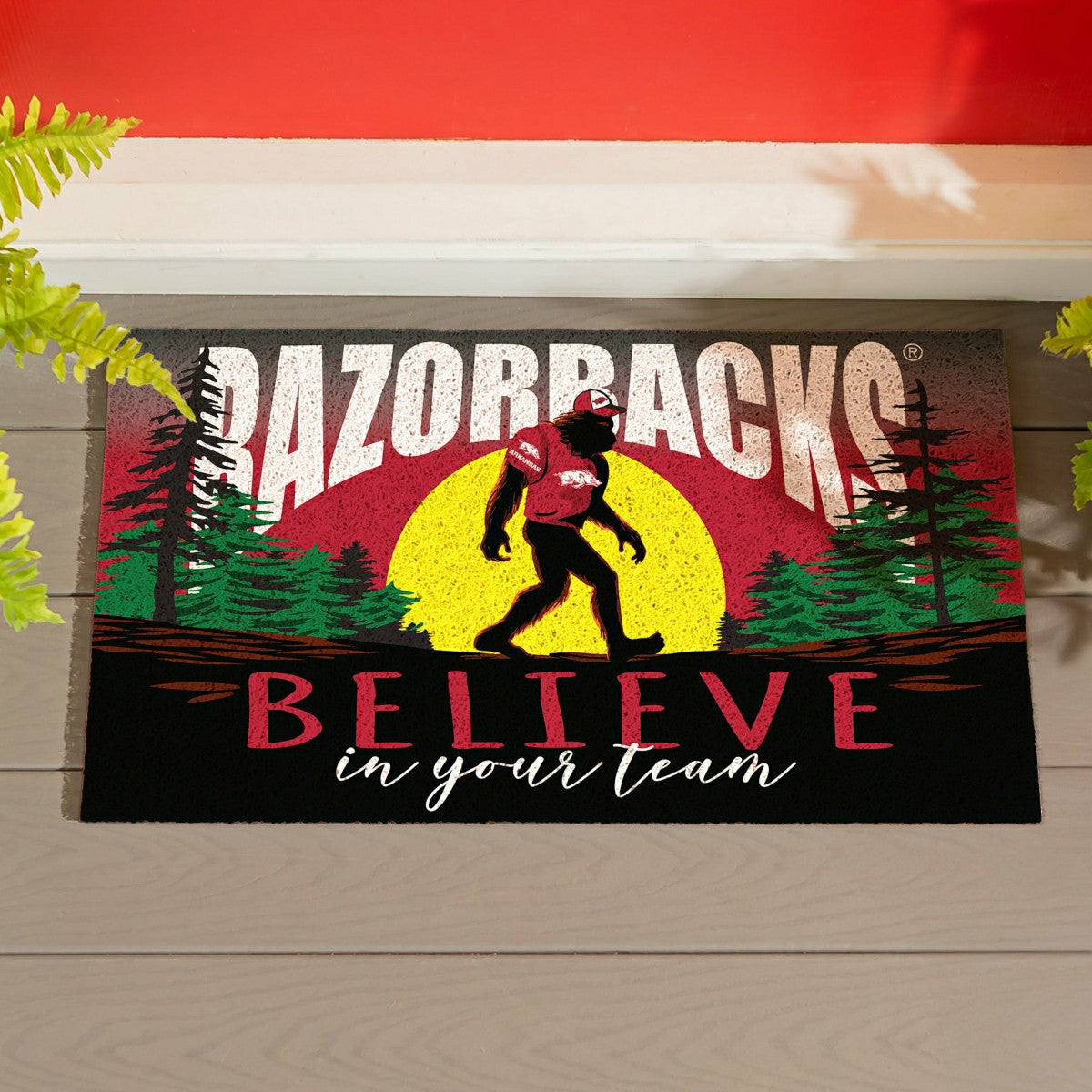 University of Arkansas Bigfoot PVC Mat, 28"x16" - Collegiate