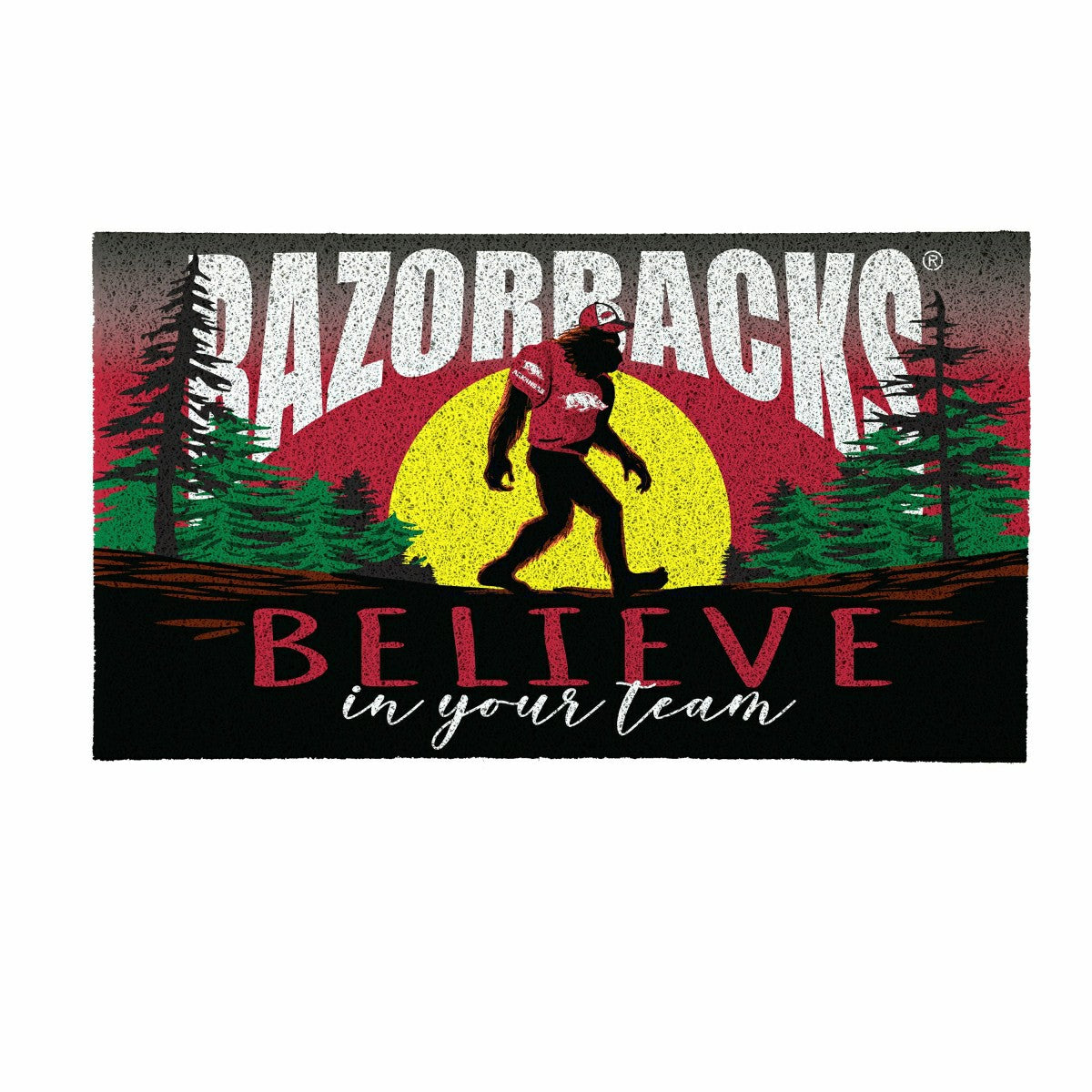 University of Arkansas Bigfoot PVC Mat, 28"x16" - Collegiate