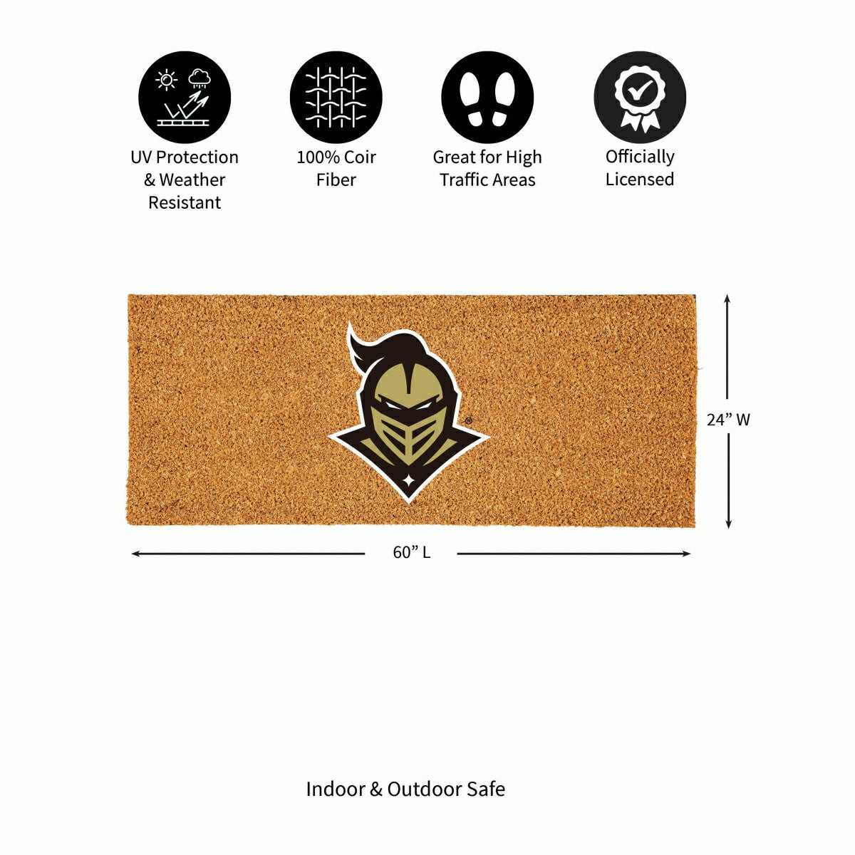 University of Central Florida Extra Large Full Color Coir Mat, 60"x24" - Collegiate