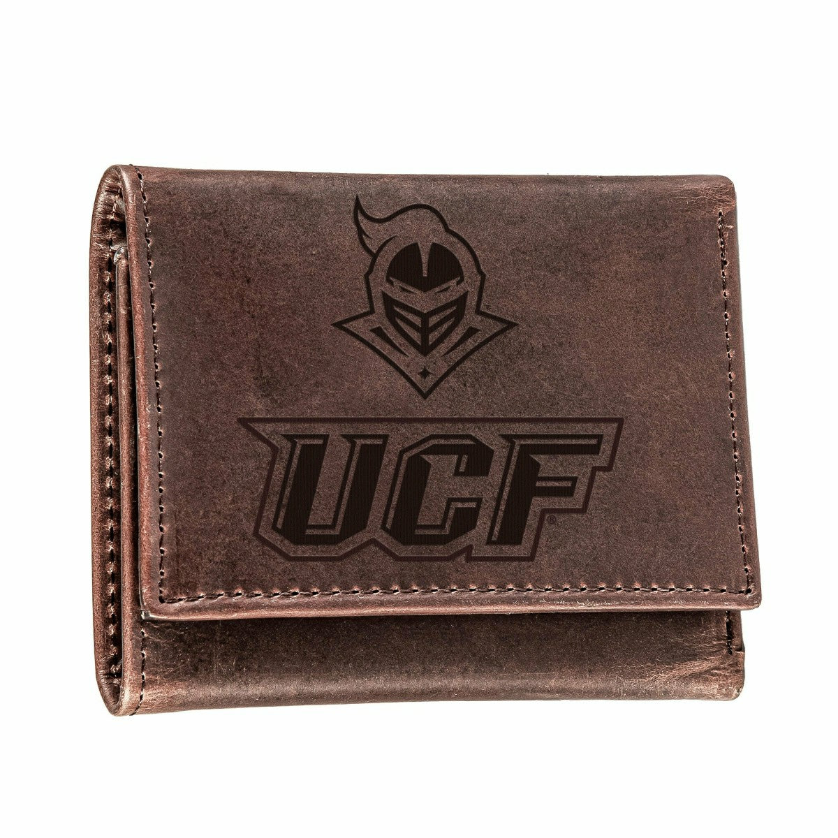 University of Central Florida, Tri-Fold Wallet, Brown, CH, 100% Genuin - Collegiate Home