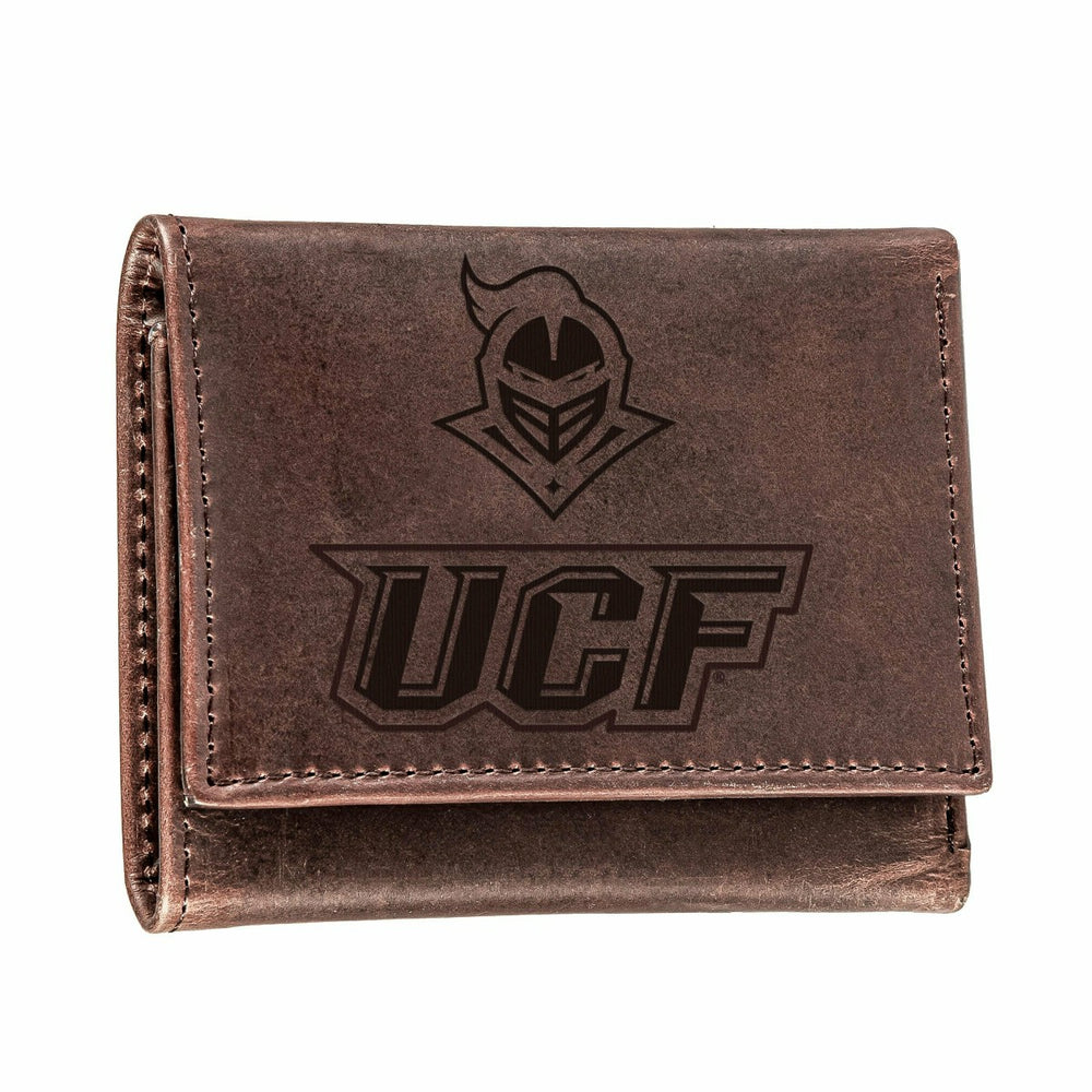 University of Central Florida, Tri-Fold Wallet, Brown, CH, 100% Genuin - Collegiate Home