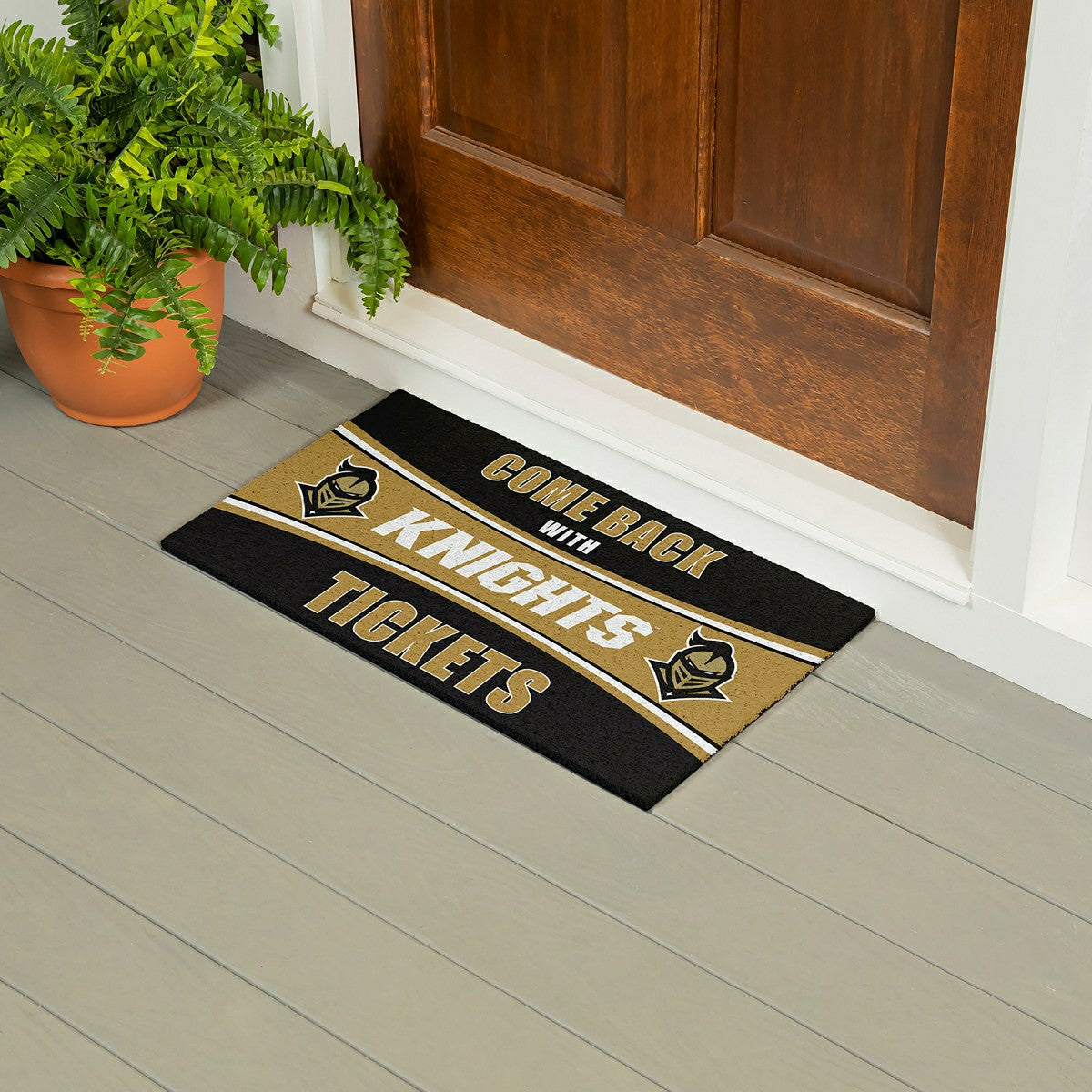 28" x 16" PVC Trapper Mat, Come Back with Tickets, University of Centr - Collegiate