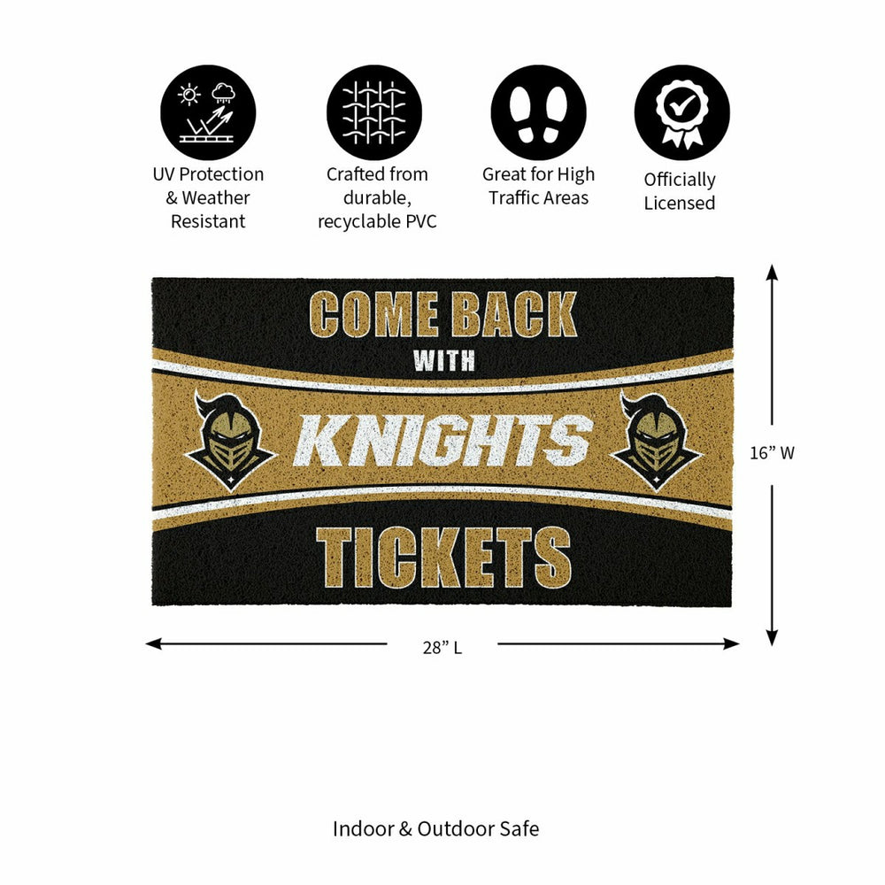 28" x 16" PVC Trapper Mat, Come Back with Tickets, University of Centr - Collegiate