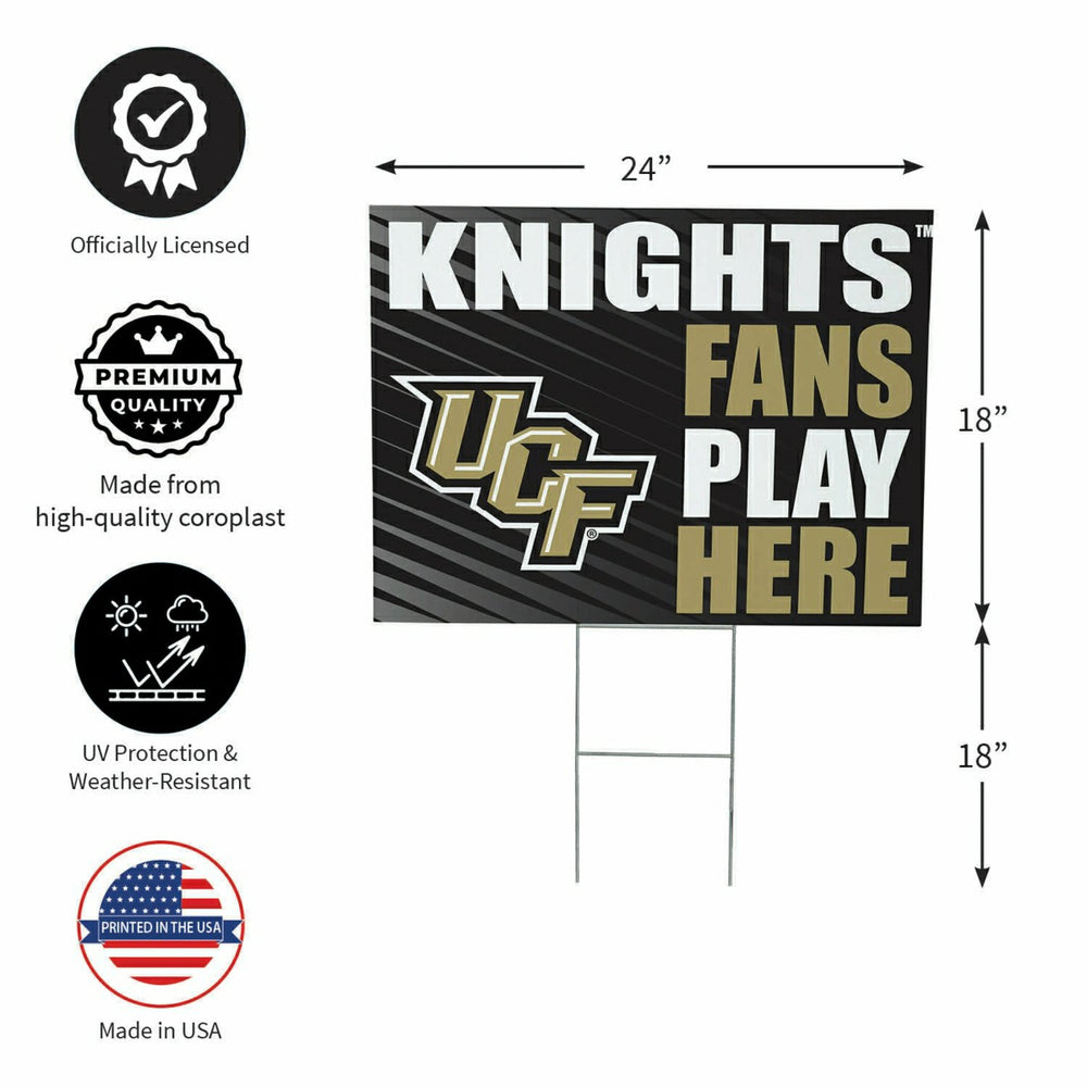 University of Central Florida Coroplast Yard Sign "Fans Play Here" - Collegiate Home