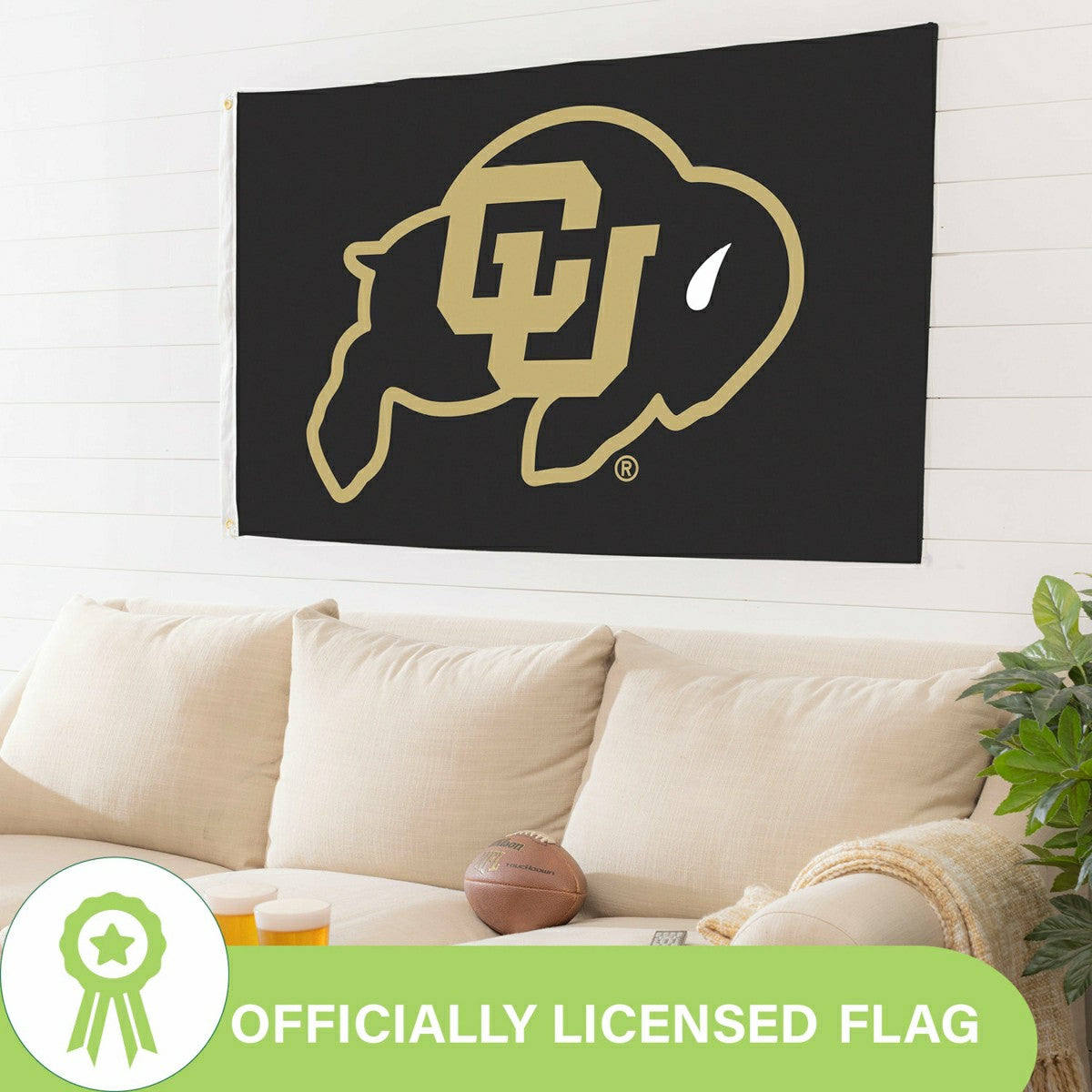 University of Colorado Single Sided Flag w/ 2 Grommets, 3'x5' - Collegiate Home