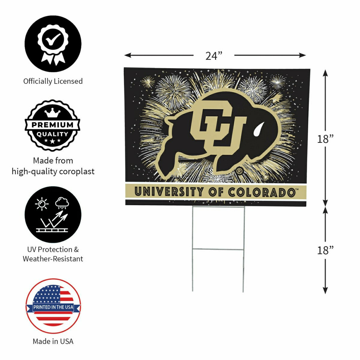 University of Colorado Yard Sign, Patriotic - Collegiate Home
