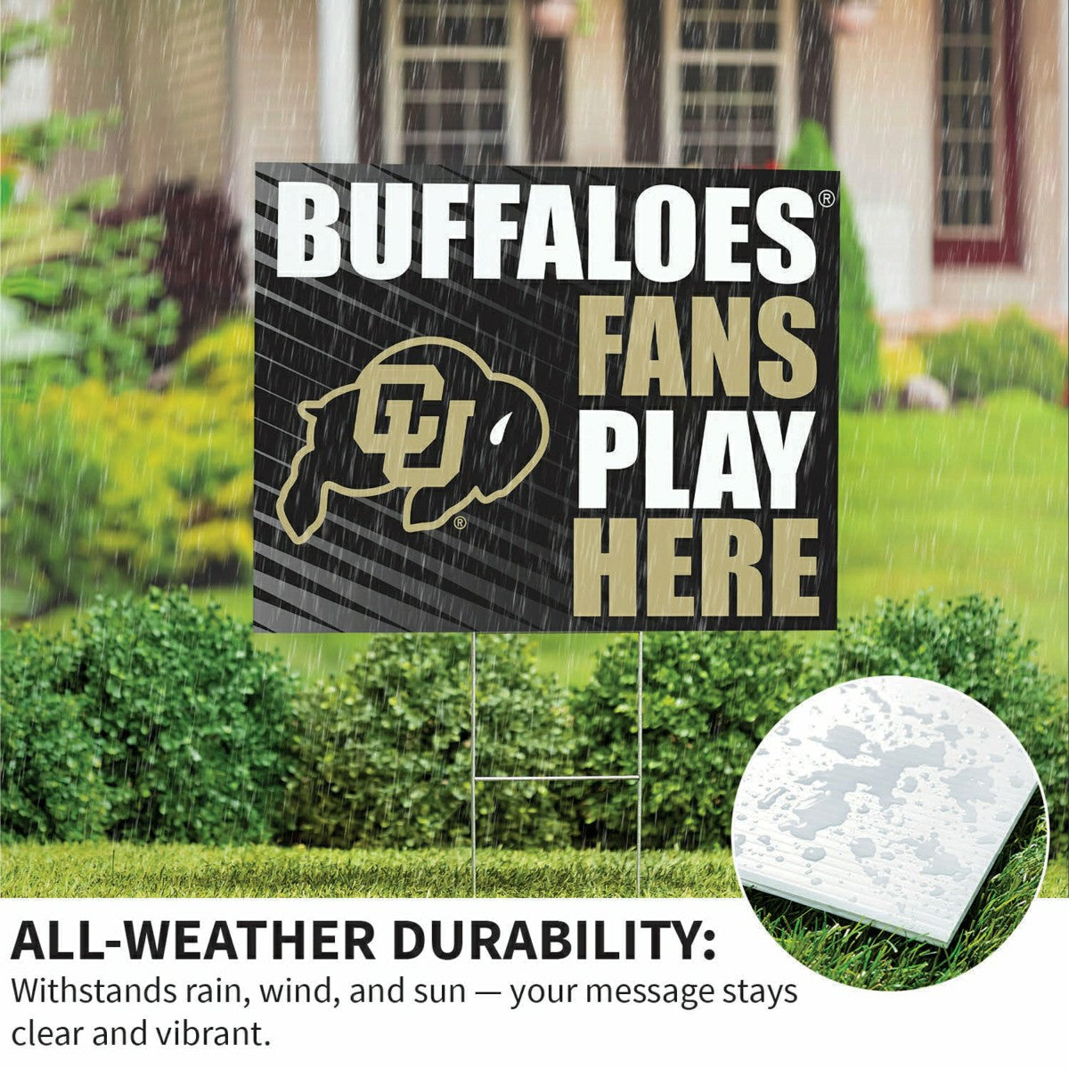 University of Colorado Coroplast Yard Sign "Fans Play Here" - Collegiate Home