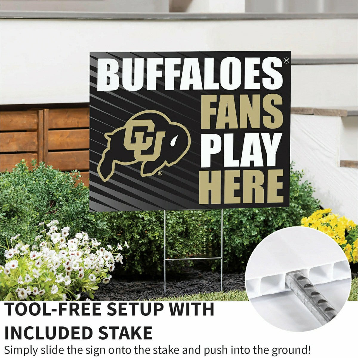 University of Colorado Coroplast Yard Sign "Fans Play Here" - Collegiate Home