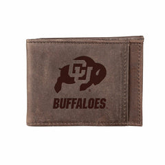 Slim Card Holder with RFID Blocking, University of Colorado, Brown - Collegiate Home