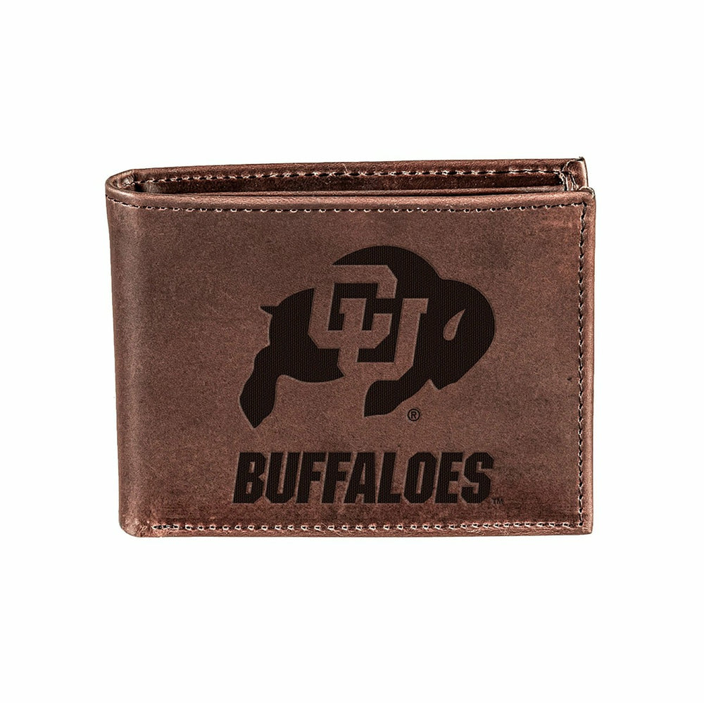 University of Colorado, Bi-Fold Wallet, Brown, CH, 100% Genuine Leathe - Collegiate Home