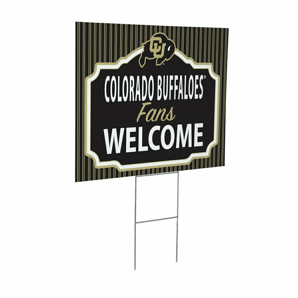 University of Colorado Coroplast Yard Sign, "Fans Welcome" - Collegiate Home