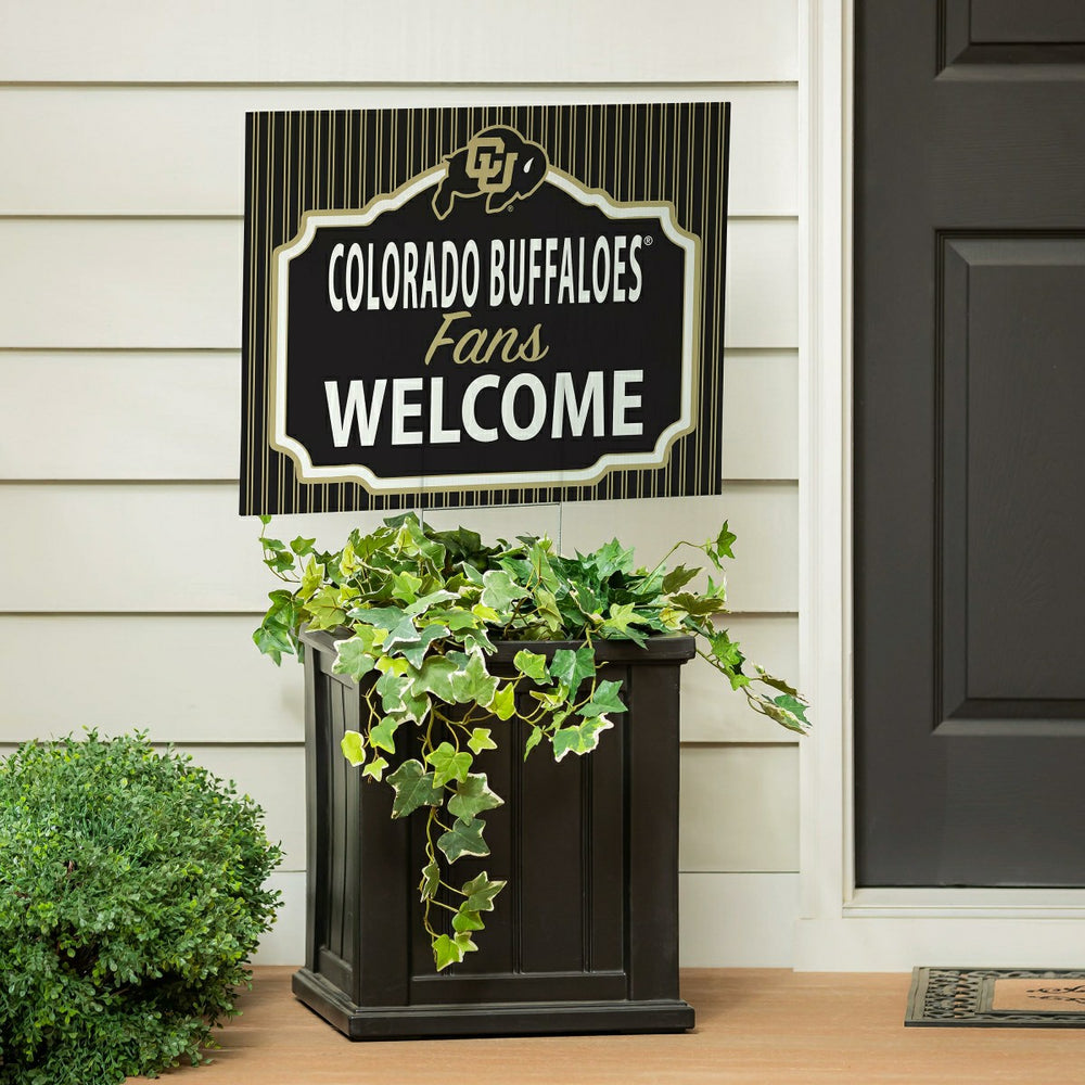University of Colorado Coroplast Yard Sign, "Fans Welcome" - Collegiate Home