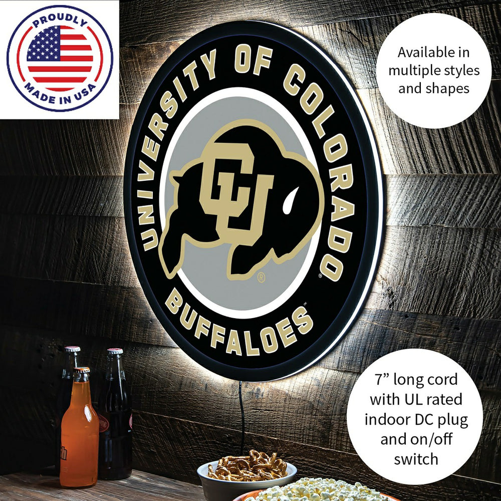 LED Wall Decor, Round, University of Colorado - Collegiate Home