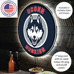 University of Connecticut College Large Round Edgelite LED Decor - Collegiate Home