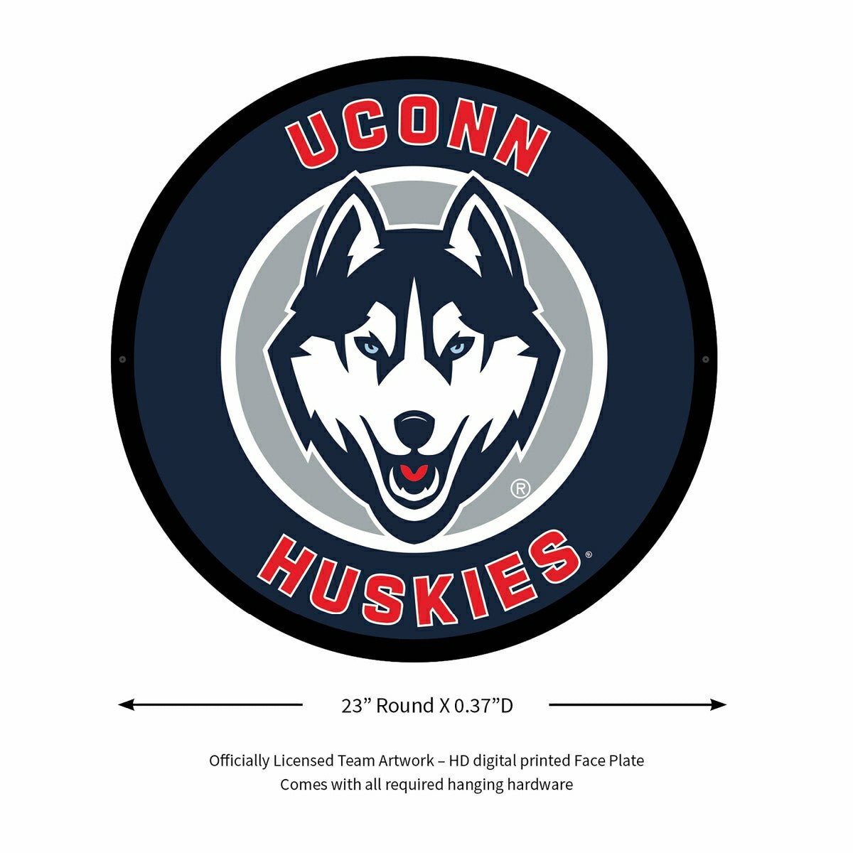 University of Connecticut College Large Round Edgelite LED Decor - Collegiate Home