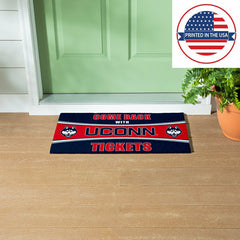 28" x 16" PVC Trapper Mat, Come Back with Tickets, Uconn - Collegiate