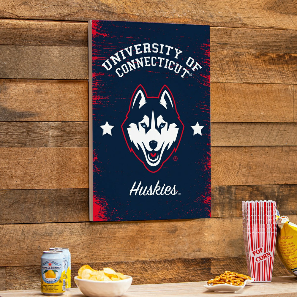 University of Connecticut Wood Wall Sign, 16x24 - Collegiate Home