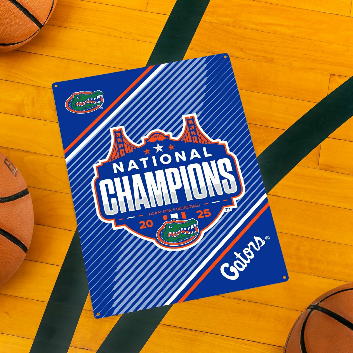 University of Florida, Mens NCAA Basketball Champions Metal Wall Sign, - Collegiate Home