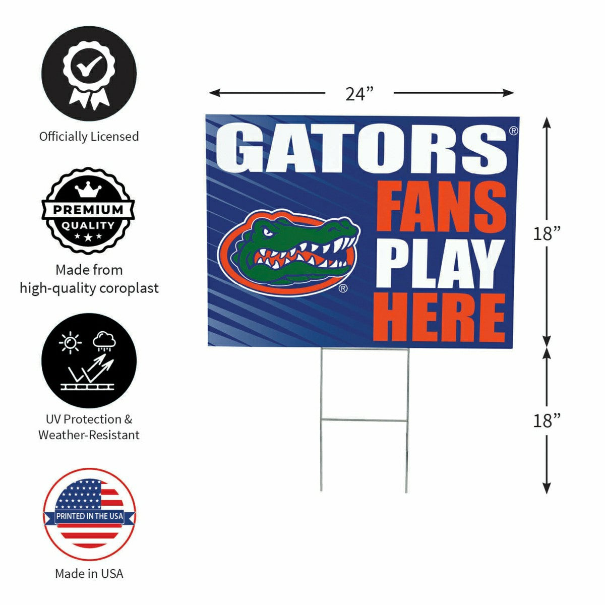 University of Florida Coroplast Yard Sign "Fans Play Here" - Collegiate Home