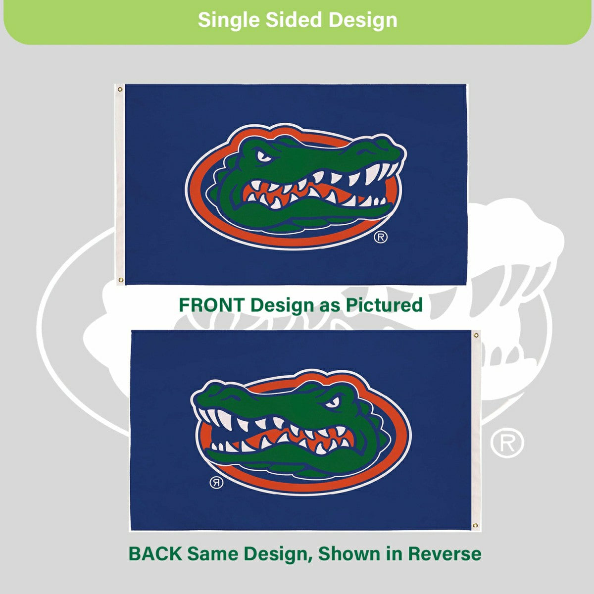 University of Florida Single Sided Flag w/ 2 Grommets, 3'x5' - Collegiate Home