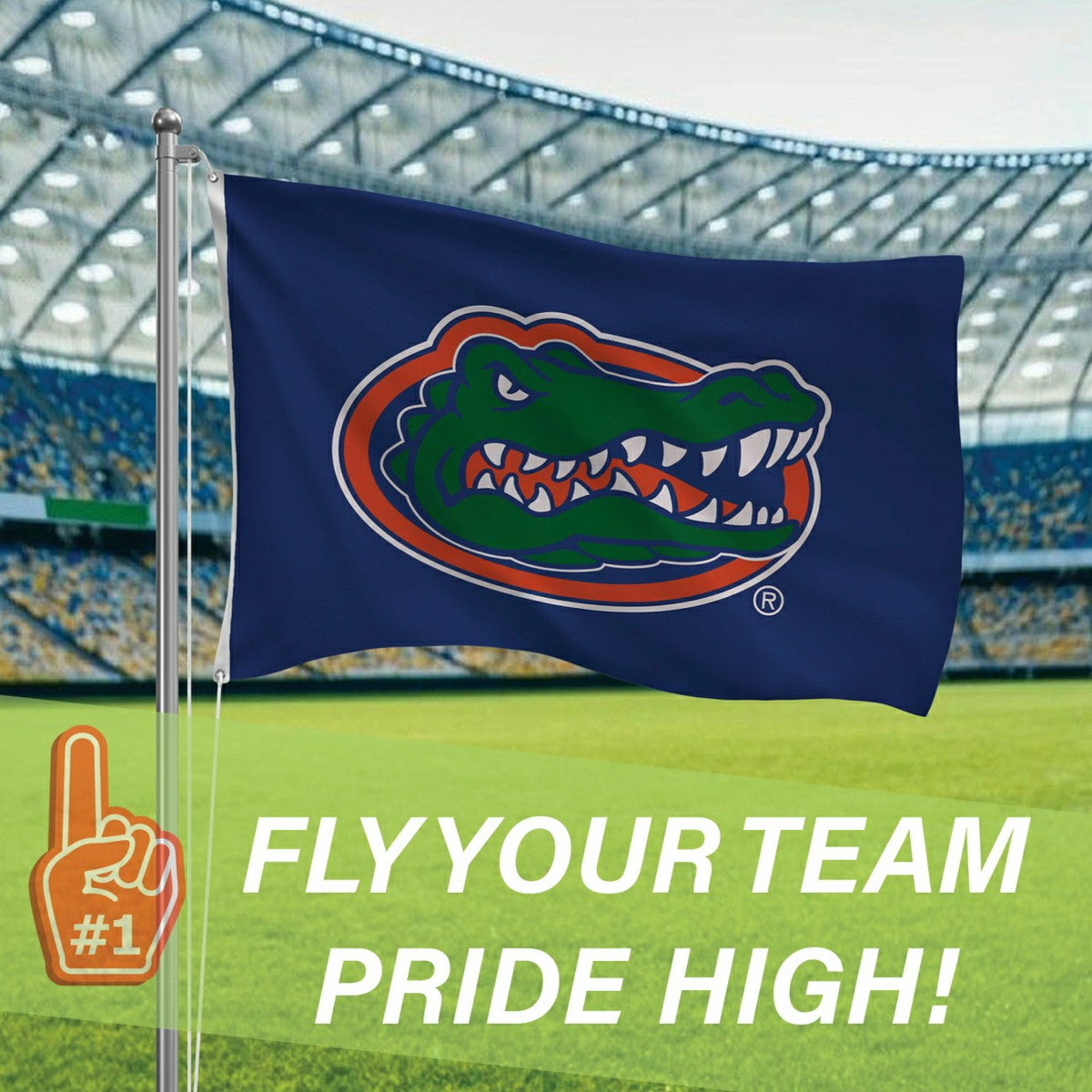 University of Florida Single Sided Flag w/ 2 Grommets, 3'x5' - Collegiate Home
